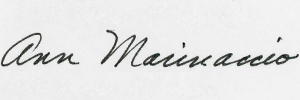 signature of Ann Marinaccio